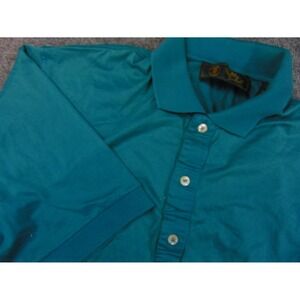 Bobby Jones Golf Polo Shirt Men Med Teal Solid Cotton Short Sleeve Made in Italy